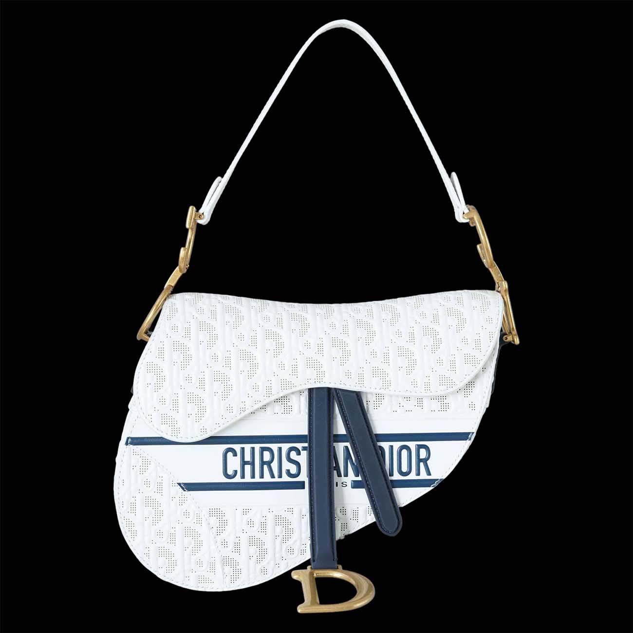 CHRISTIAN DIOR(USED)크리스찬디올 레더 새들백 미듐